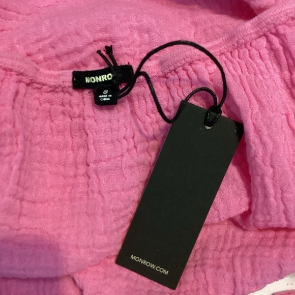 Monrow Ruffle Tank Size S Pink - Picture 6 of 7